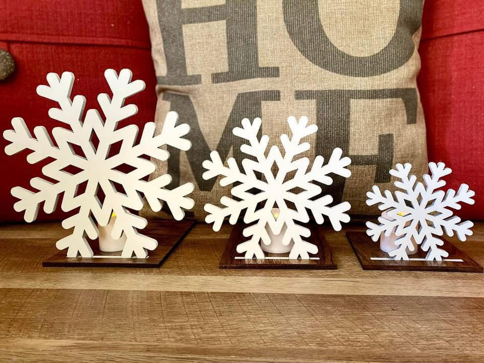 Snowflake Tea Light Trio